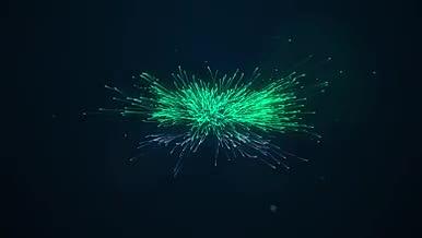 绿色粒子飞舞大气揭示logo模板视频的预览图
